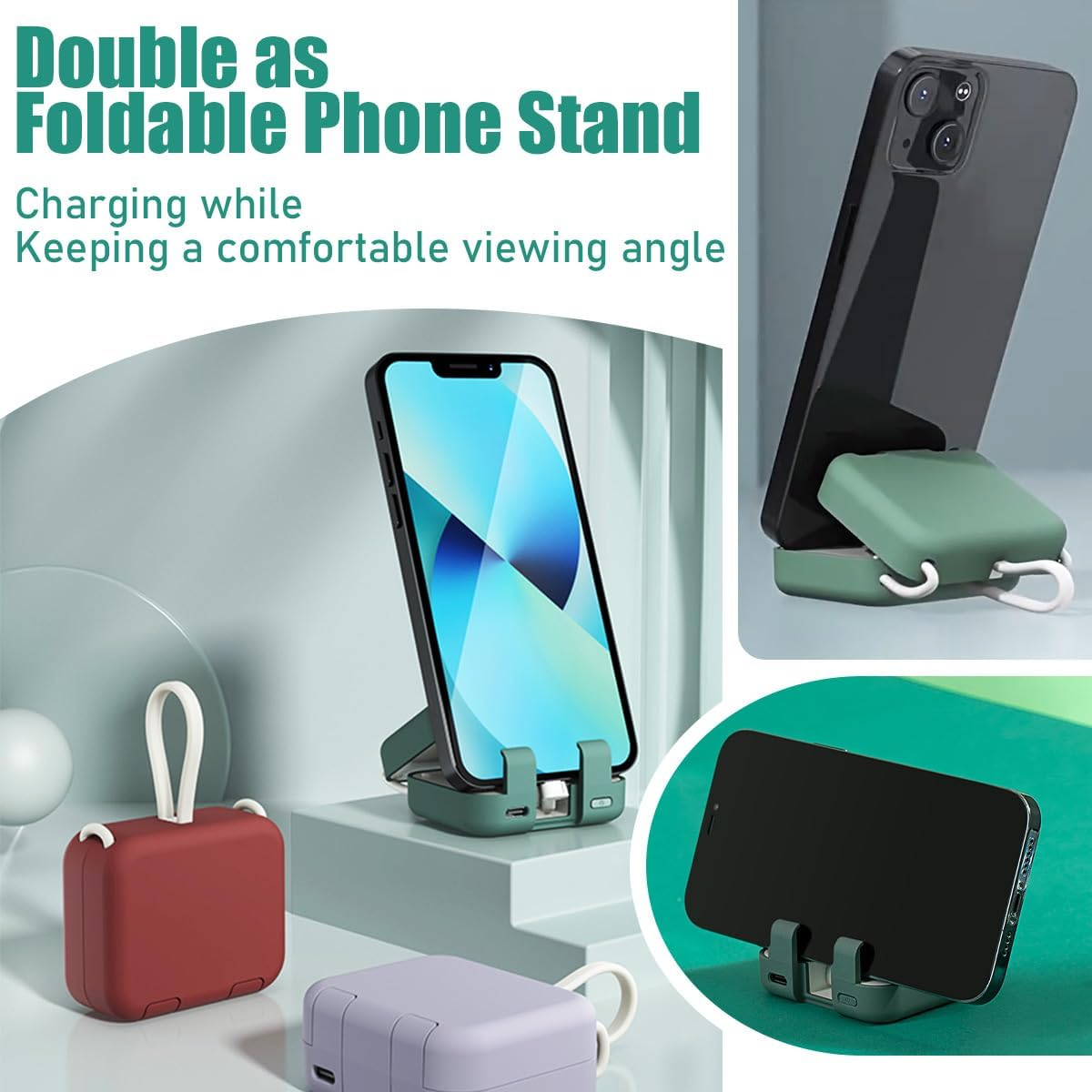 Portable wireless charging treasure mobile phone holder