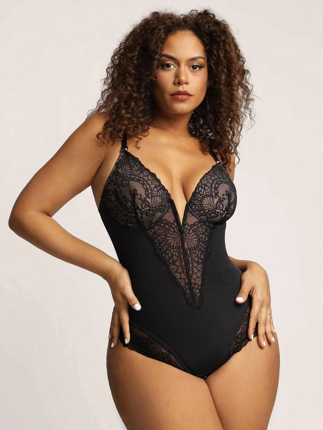 Elegans - Deep -V Neck Bodysuit