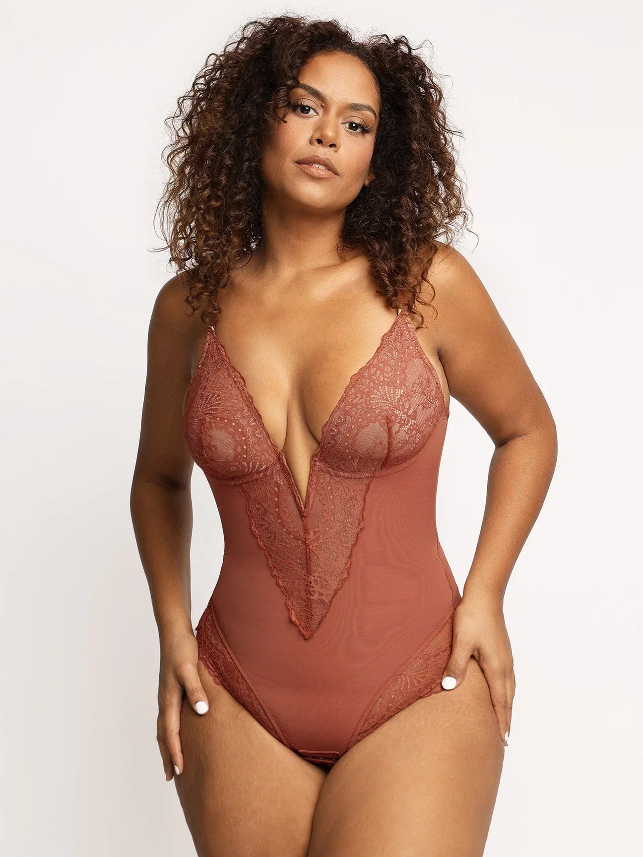 Elegans - Deep -V Neck Bodysuit