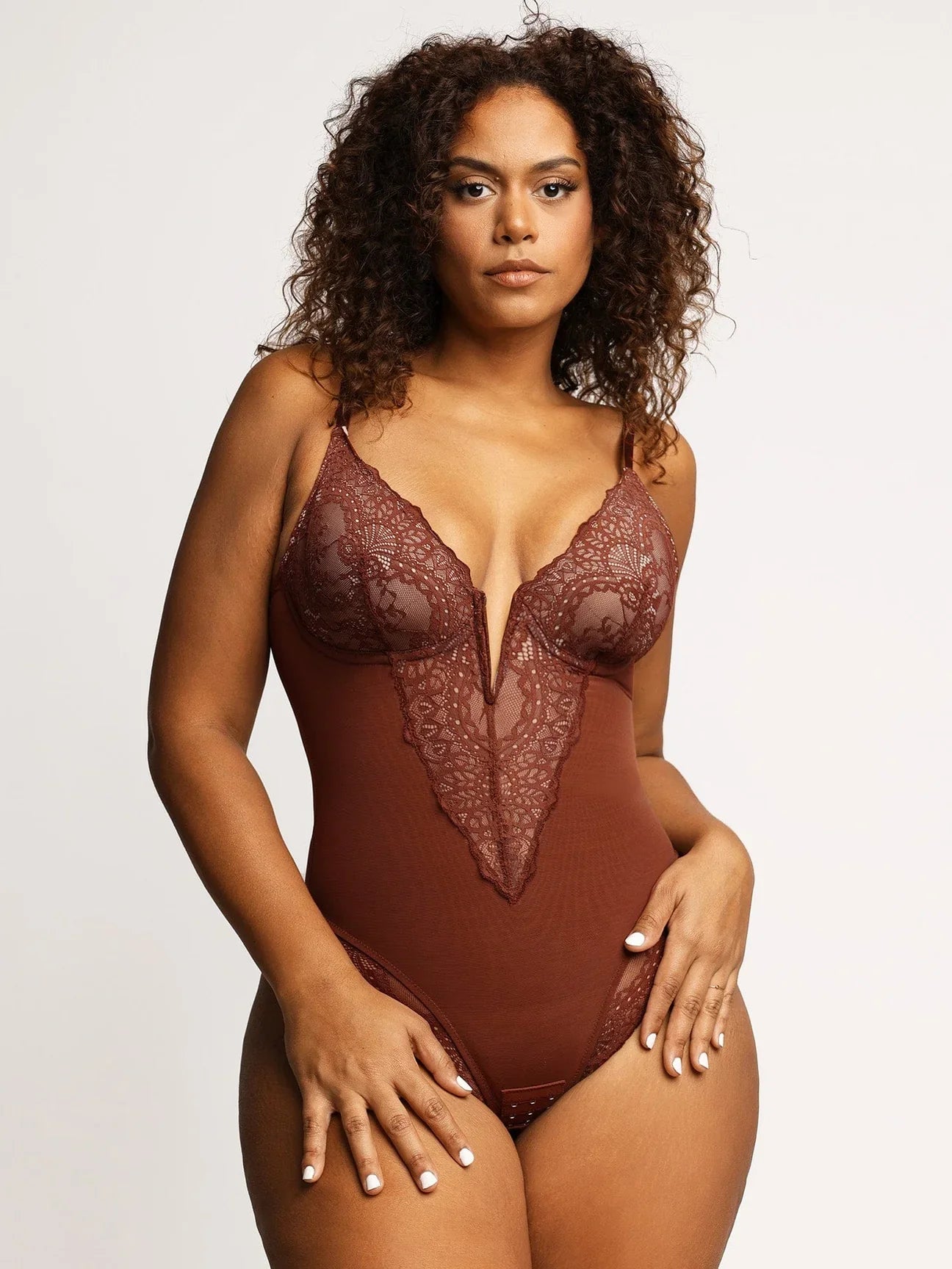 Elegans - Deep -V Neck Bodysuit